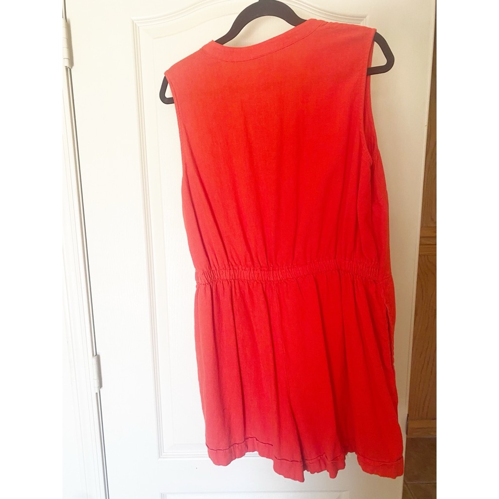 A New Day Orange Linen-Rayon Wrap Romper Dress XL - Picture 8 of 8